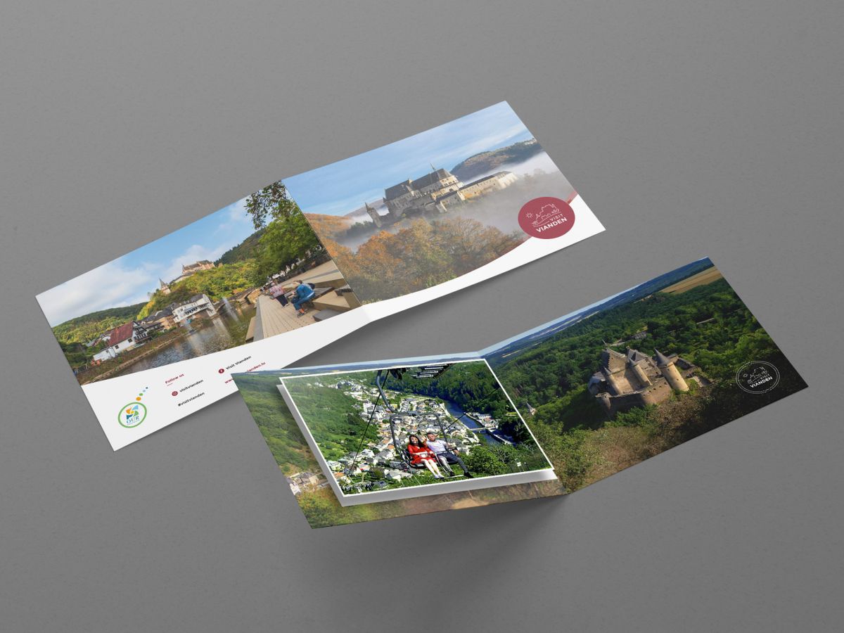 Leaflet for Visit Vianden which is sold on the chairlift with individual photos.