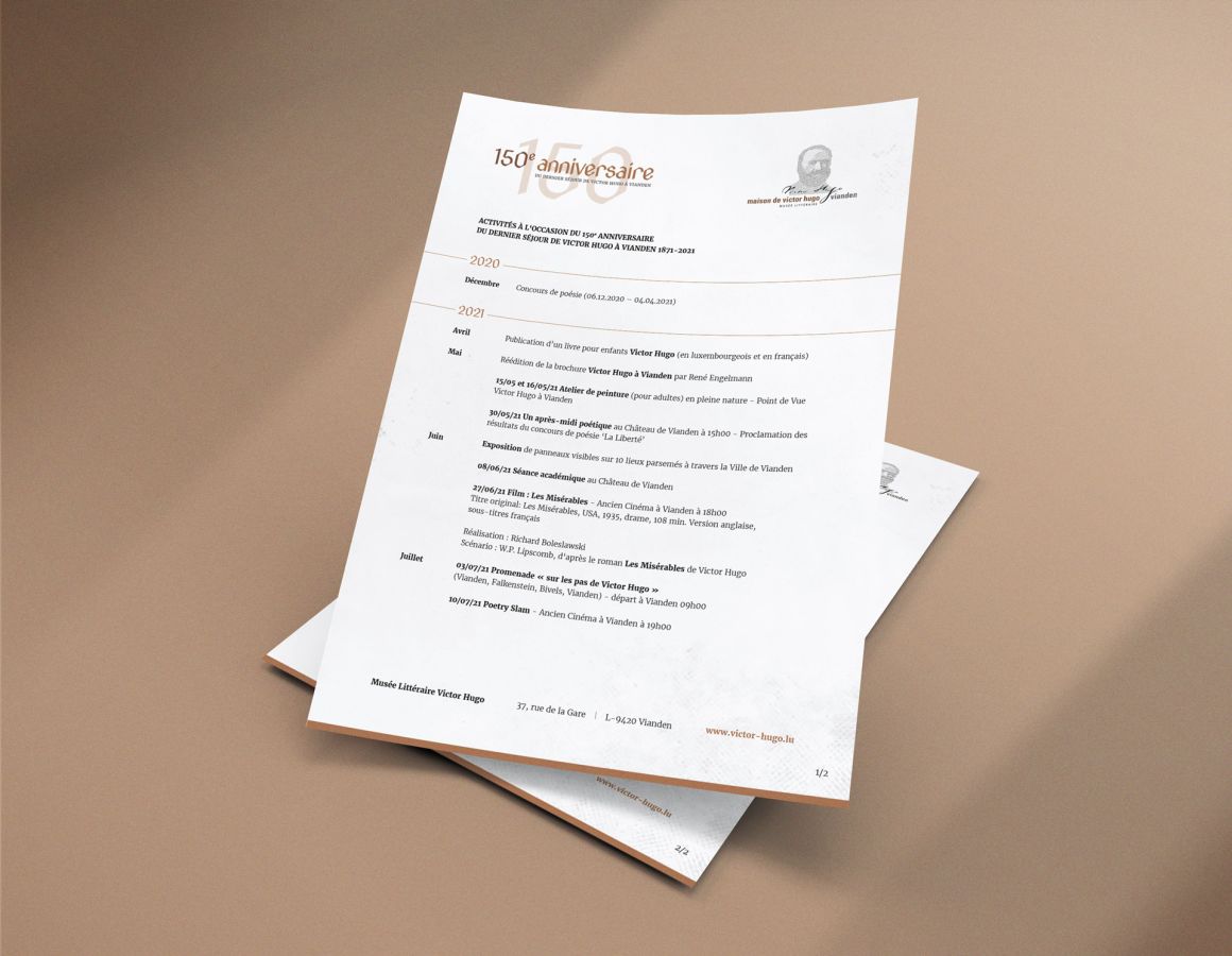 Letterhead presenting the programme of the event