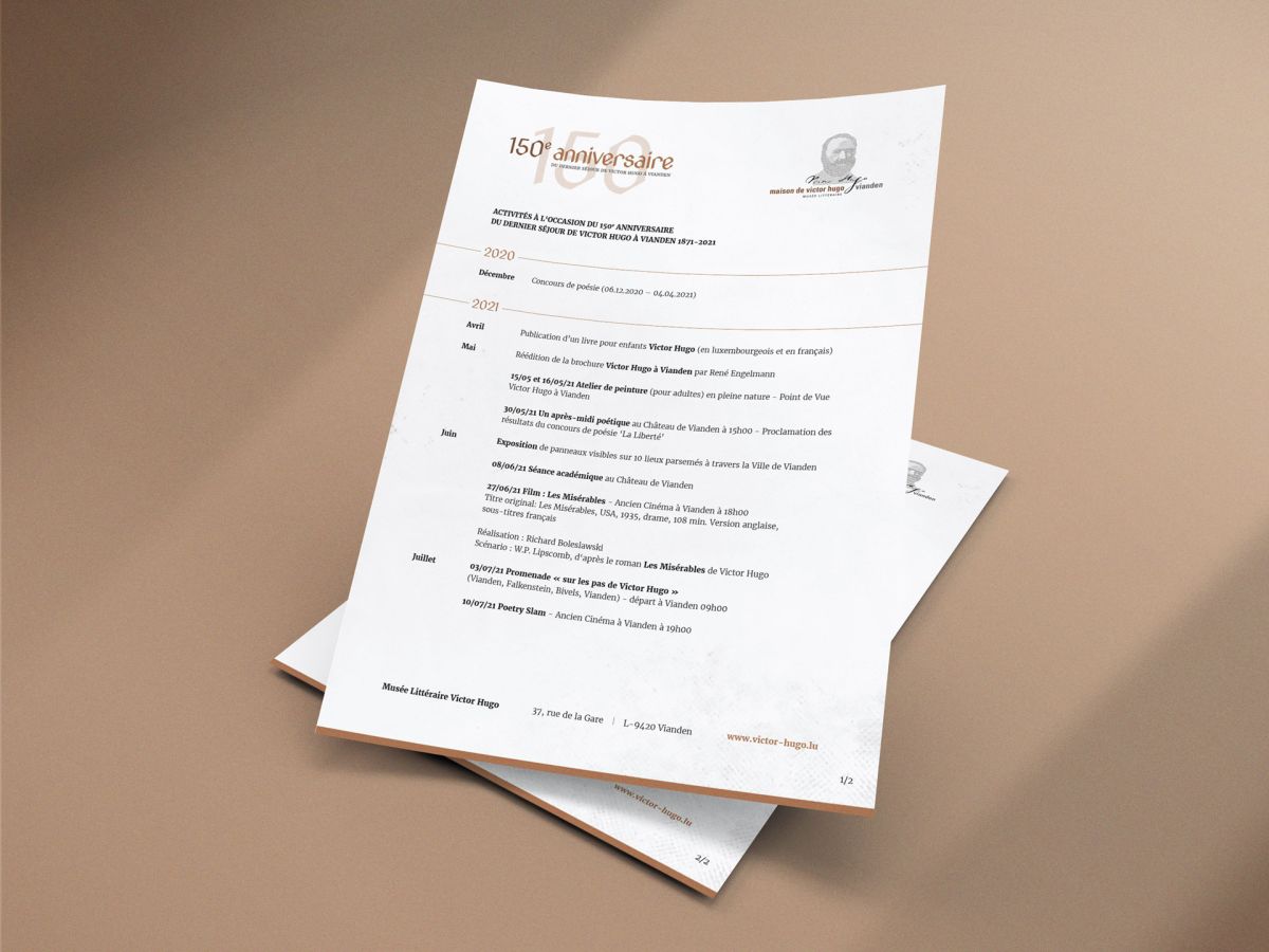 Letterhead presenting the programme of the event