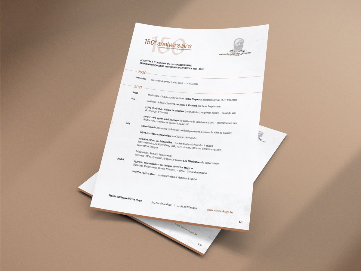 Briefpapier mit dem Programm der Veranstaltung.